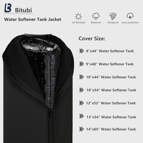 Vista 2 de Bitubi Chaqueta de neopreno suavizante de agua, suavizante de agua para exteriores y cubierta para tanque de filtro para evitar la sudoración