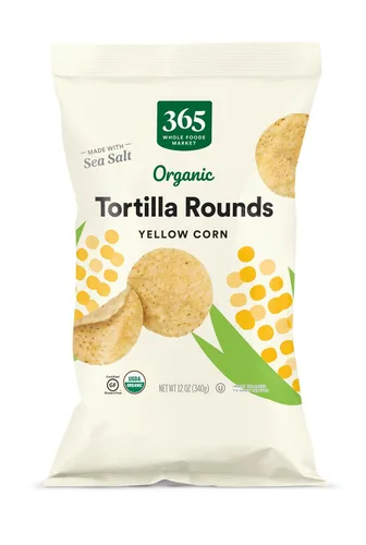 Vista 8 de 365 by Whole Foods Market, Chips de tortilla de maíz azul orgánico, 12 onzas
