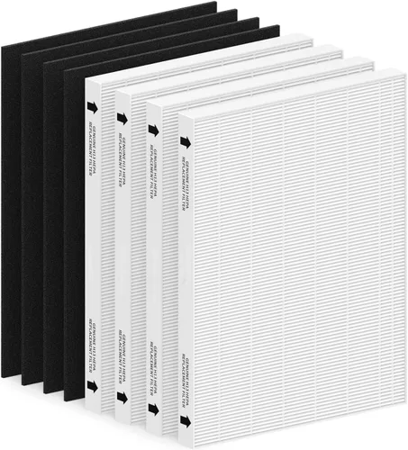 Vista 13 de Paquete de 2 filtros de repuesto para purificador Fellowes AeraMax 90/100/DX5/DB5, se adapta a piezas # 9287001 y 9324001, 2 filtros y 6 filtros