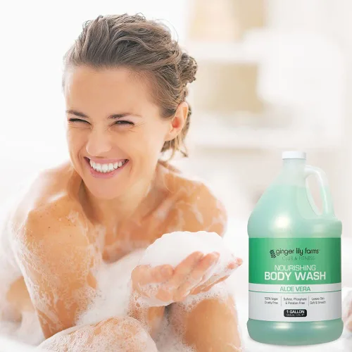 Vista 7 de Ginger Lily Farms Club & Fitness Gel de Ducha Corporal Nutritivo, 100% Vegano y Libre de Crueldad, Gel de Baño y Ducha para Hombres y Mujeres, Aroma