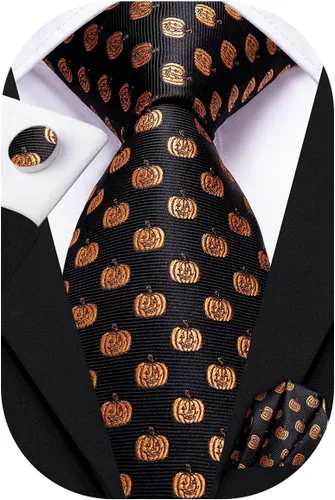 Vista 8 de Hi-Tie Corbata clásica de cachemira para hombre con pañuelo y gemelos a cuadros