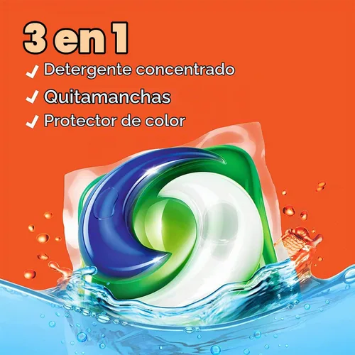Vista 5 de Tide PODS cápsulas de detergente para lavar ropa, removedor de manchas 3 en 1, combatiente de olores, protector de color, 57 unidades, compatible