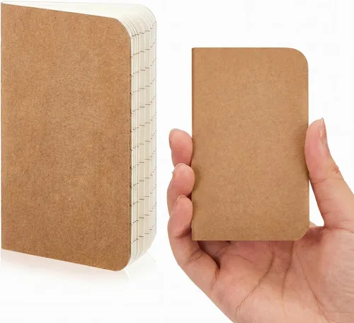 Vista 12 de Outus 36 piezas de mini cuadernos de bolsillo 2.5" x 4" de papel kraft, bloc de notas mini, cubierta blanda en masa, cuaderno de notas de bolsillo