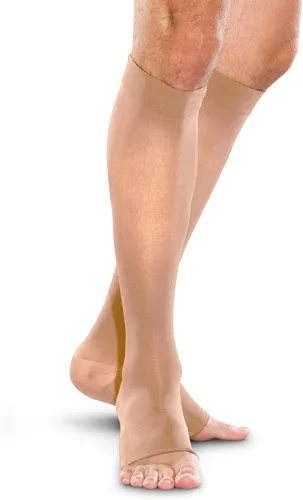 Vista 2 de Therafirm Open-Toe Knee High Stockings - 30-40mmHg Firm Compression Support Nylons, HSA/FSA Eligible