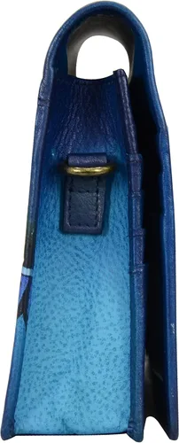 Vista 4 de Anna by Anuschka - Cartera de piel pintada a mano con dos pliegues en una cuerda