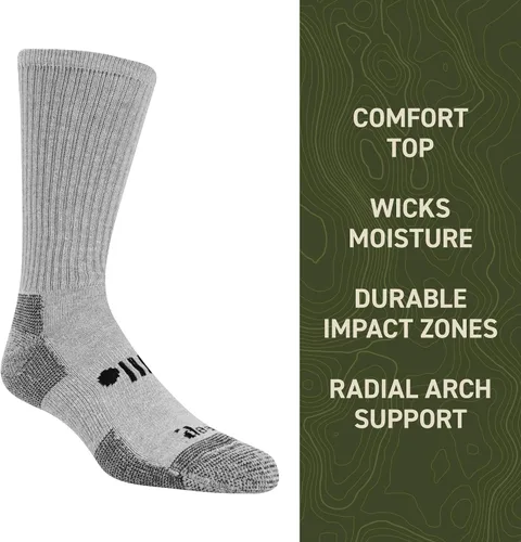 Vista 4 de Jeep Men's Classic Cotton Socks - 3 Pair Pack - Moisture Wicking and Cushioned Comfort