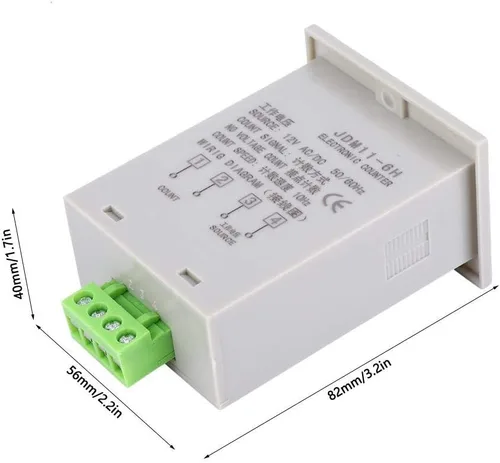 Vista 2 de Contador electrónico, JDM11-6H sin contador de voltaje, 6 dígitos electrónico LED Digital Display Counter Relay (CA/DC12V)
