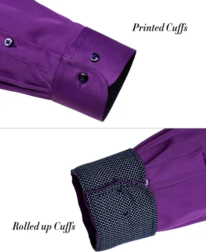 Vista 4 de J.VER Camisa de vestir elástica de manga larga casual para hombre, sin arrugas, ajuste regular, con botones