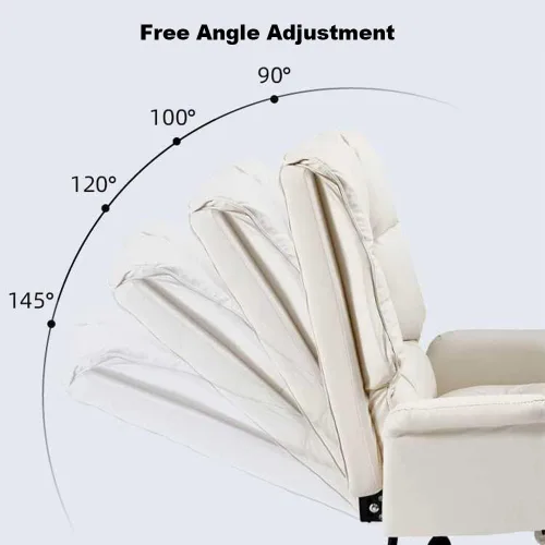 Vista 3 de Sofá ergonómico de oficina, silla de juegos con ruedas, cojín suave, silla de computadora, ángulo de altura ajustable, silla de escritorio