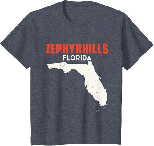 Vista 12 de Zephyrhills Florida USA State America Travel Floridian T-Shirt, Negro