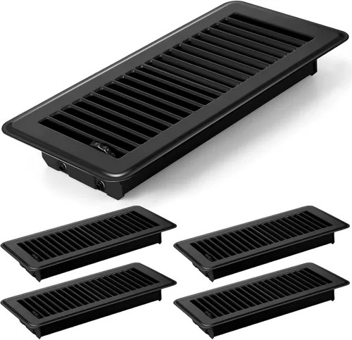 Vista 14 de Retisee 4 cubiertas de ventilación de registro de piso de 4 x 12 pulgadas, rejillas de ventilación de piso de acero resistente con flujo de aire