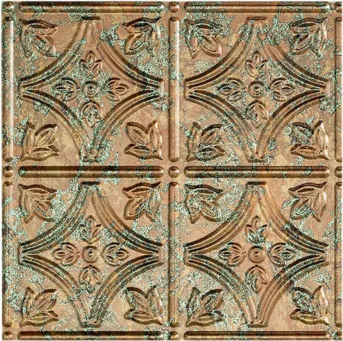 Vista 27 de FASÄDE Panel de techo decorativo de vinilo con pegamento de estilo tradicional y patrón 1 en bronce argente (muestra de 12 x 12 pulgadas)