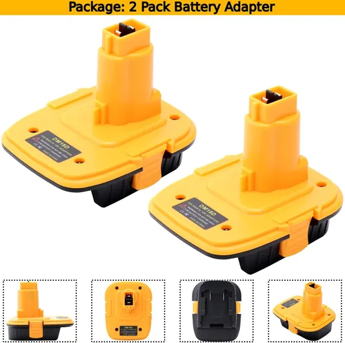 Vista 7 de Tulepowceeng Paquete de 2 adaptadores de batería DM18D compatibles con herramientas Dewalt de 18V, convertidor compatible con Dewalt de 20V