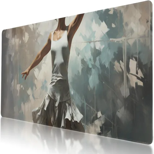 Vista 17 de Alfombrilla de mouse grande con diseño de flamenco para juegos de 35.5 x 16 pulgadas, base antideslizante, resistente al agua, ideal para jugadores