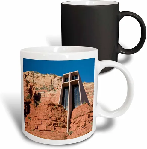 Vista 8 de 3dRose Arizona, Sedona, Chapel of The Holy Cross-Us03 Jwi0214-Jamie and Judy Wild - Taza de dos tonos, 11 onzas, negro/blanco