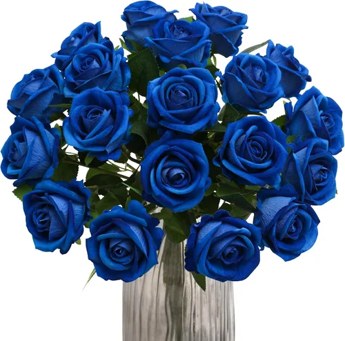 Vista 17 de Hawesome Rosas artificiales de seda – 12 piezas de rosas negras artificiales con tallos para decoración del hogar, boda, centro de mesa, hotel