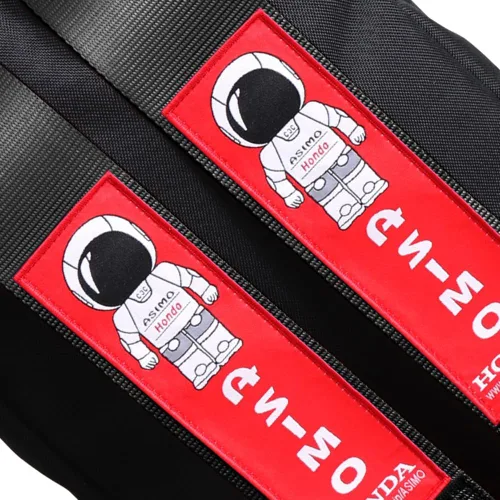 Vista 3 de W-POWER JDM Bride Racing Mochila de viaje para laptop con parte inferior marrón con correas de arnés ajustables (ASIMO-BK)