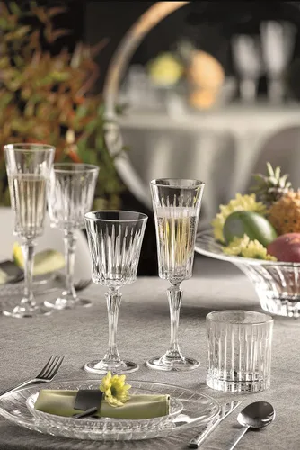 Vista 3 de Barski Copas de flauta de tostado, champán, flautas, juego de 6 copas de cristal de flauta, flautas de brindis de boda, diseñadas, 7 onzas