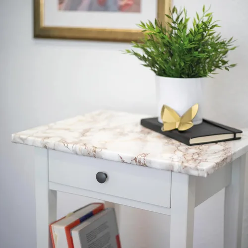 Vista 2 de d-c-fix 346-0120 - Película autoadhesiva y decorativa, Cortes Brown Marble (mármol marrón Cortes), rollo de 17 x 78 pulgadas