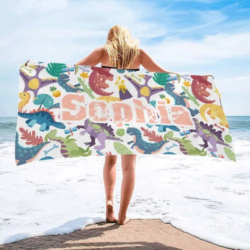 Vista 13 de InterestPrint Toalla de playa personalizada para mujeres y hombres, hojas tropicales, naranja, toallas de playa personalizadas con nombres, manta