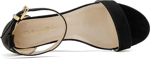 Vista 4 de DREAM PAIRS, Ingrid - Sandalias de tacón bajo con correa de tobillo para mujer