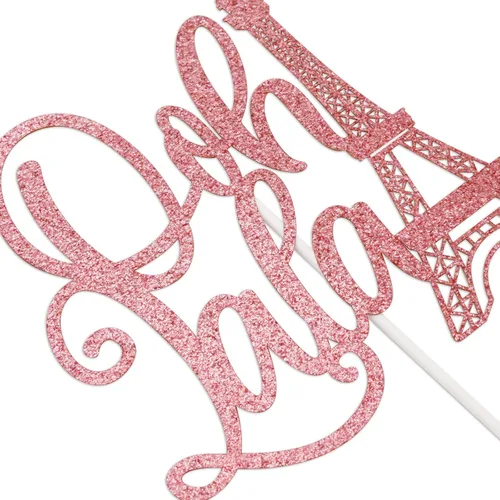 Vista 3 de Ooh LaLa - Decoración para tartas con purpurina rosa de doble cara