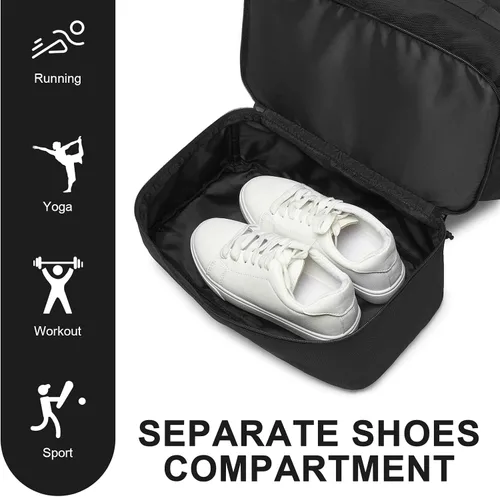 Vista 2 de seyfocnia Mochila de gimnasio para hombres, mochila táctica militar, bolsa de viaje con compartimento para zapatos, bolsa de gimnasio deportiva
