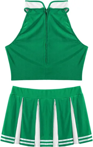 Vista 5 de iiniim Conjunto de 2 piezas de uniforme de animadora para niñas escolares