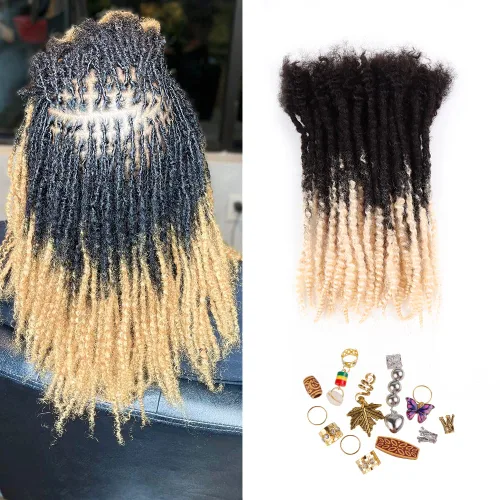 Vista 15 de Extensiones de cabello humano texturizado con extremos rizados, extensiones de cabello humano completamente hechas a mano para mujeres/hombres, se