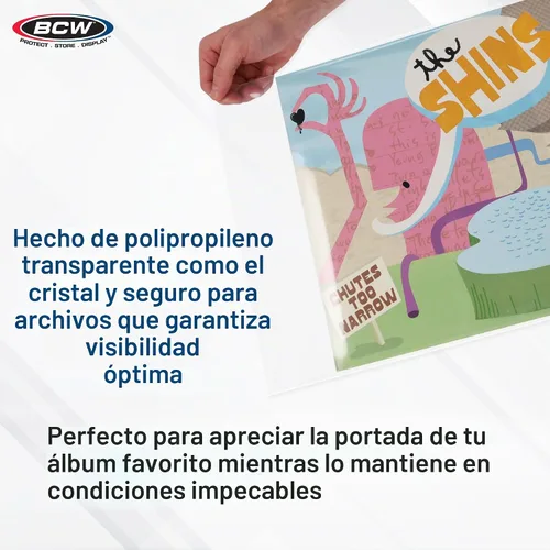 Vista 5 de BCW Fundas para discos de vinilo de 12 pulgadas, polipropileno de 2 mil