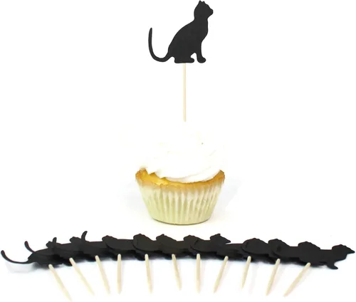 Vista 9 de Juego de 12 adornos para cupcakes de pastor alemán Decoración de pastel de perro negro hecho a mano Decoración de fiesta de cumpleaños