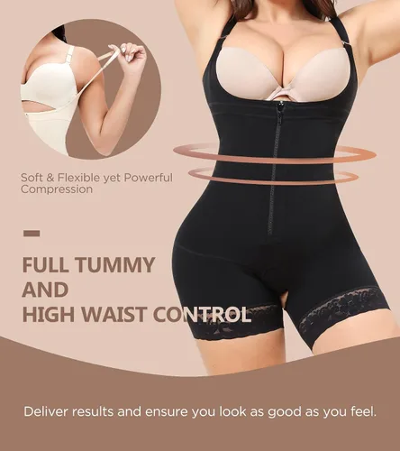 Vista 2 de Body moldeador para mujer control de abdomen BBL Fajas colombianas posparto cuerpo completo moldeador más delgado de cintura alta levantador