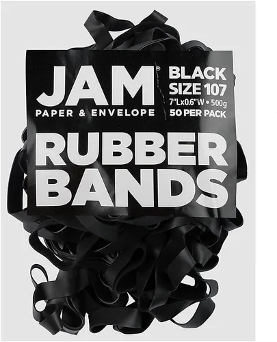 Vista 38 de JAM PAPER Bandas de goma coloridas, tamaño 33, bandas elásticas blancas, 100/paquete Blanco