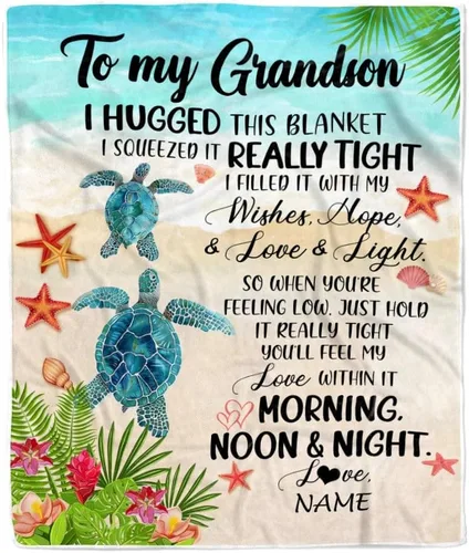 Vista 21 de Manta personalizada con texto en inglés «To My Grandson from Grandma Grandpa You Will Never Lose Lion Nison», manta de forro polar personalizada