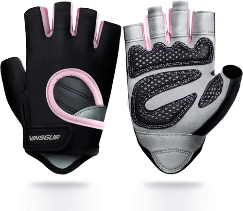 Vista 8 de VINSGUIR Guantes de entrenamiento para hombres y mujeres, guantes de levantamiento de pesas con excelente agarre, guantes de gimnasio ligeros