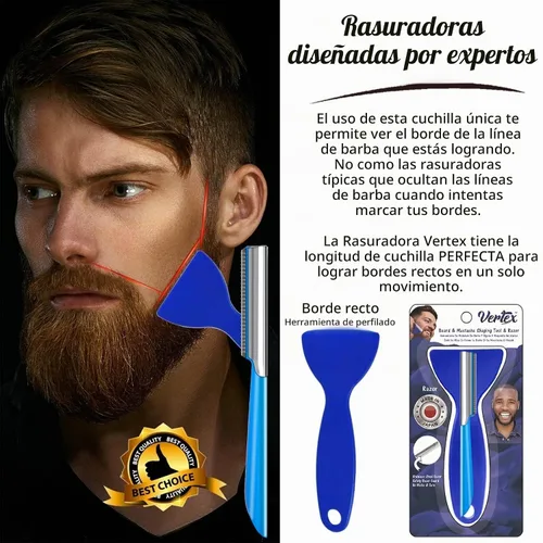 Vista 2 de Afeitadora de viaje para hombre con estuche, herramienta para moldear la barba, bigote, barbas, recortadora recta, afeitadora de cabra, modeladora