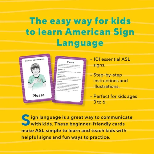 Vista 4 de American Sign Language Flash Cards for Kids 101 Easy ASL Signs for Nonverbal Communication