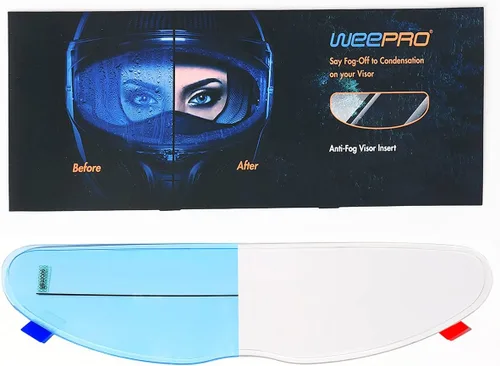 Vista 7 de Protector universal para casco de película antivaho con lente transparente, resistente a la niebla, 3.7 x 10.7 pulgadas, 2