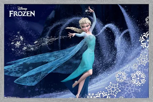 Vista 17 de Trends International Disney Frozen - Póster de pared de Elsa, 22.4 pulgadas de largo x 14.7 pulgadas, versión enmarcada en madera de granero