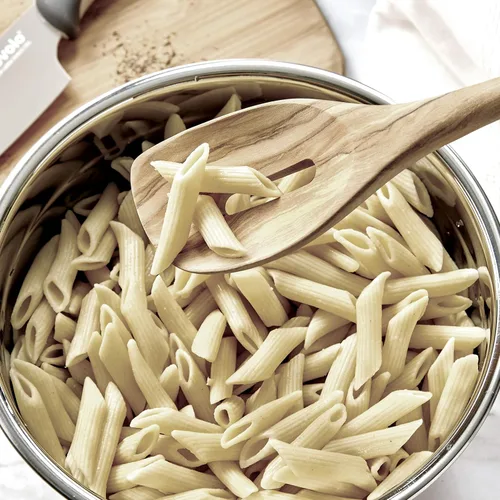 Vista 4 de Tovolo Cuchara de madera ranurada, utensilio de cocina de madera de olivo para cocinar y servir, spoodle de madera natural con agarre cómodo