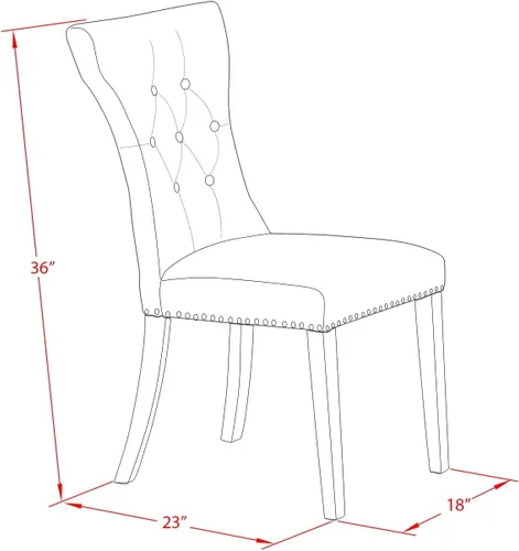 Vista 15 de East West Furniture DLGA3-AWA-03 - Juego de mesa de comedor de 3 piezas que contiene una mesa de cocina redonda con gotas y 2 sillas Parson, 42 x 42
