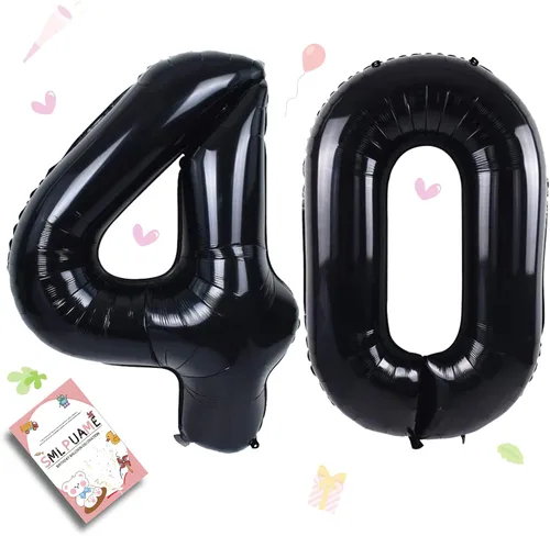 Vista 209 de Globos grandes de 40 pulgadas de números del 0 al 9, globos numéricos para decoración de fiesta de cumpleaños, globos de helio de aluminio