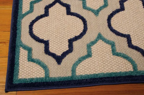 Vista 5 de Nourison Aloha - Alfombra de área para interiores y exteriores, 3 pies 6 pulgadas x 5.6 pies, tropical, botánica, fácil de limpiar, no se desprende