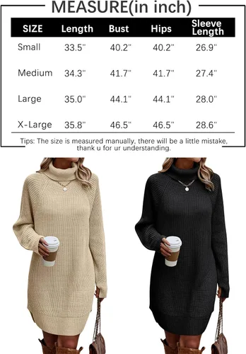 Vista 5 de LILLUSORY Vestido de suéter holgado de gran tamaño de manga larga con cuello alto para mujer de otoño 2023