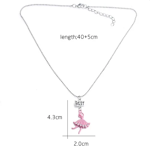 Vista 2 de Collar de mejores amigos para niños niñas niños Metal Sin gemas