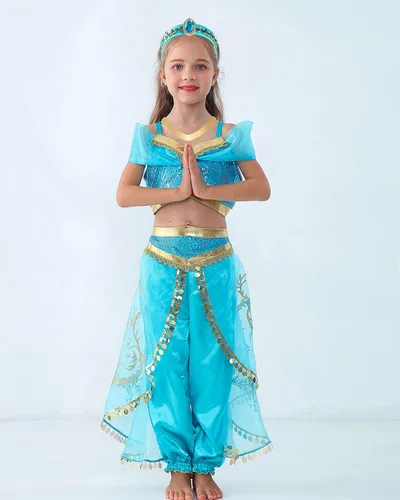 Vista 2 de Disfraz de princesa para niñas con accesorios de diadema para Halloween y cosplay