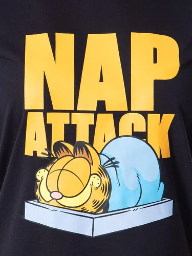 Vista 4 de Nickelodeon Garfield - Conjunto de pijama corto para mujer, diseño de ataque para siesta