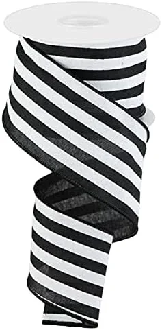 Vista 13 de Cinta de borde con alambre de rayas verticales, 10 yardas (negro, blanco, 1.5 pulgadas)