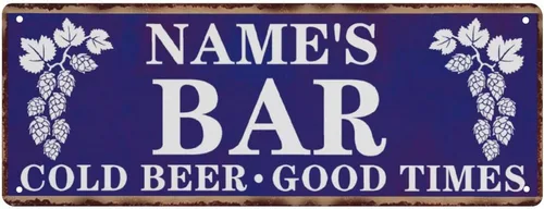 Vista 14 de Letrero de metal personalizado para bar en el patio trasero, decoración rústica, cueva de hombre, cerveza fría, buenos tiempos, letrero de metal