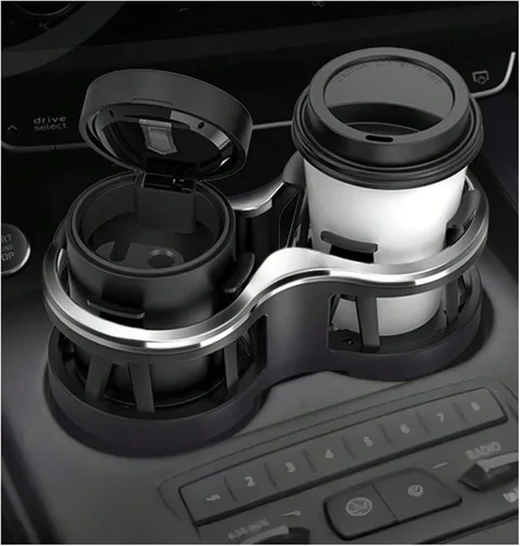 Vista 2 de Universal Car Cup Holder Extender - 2-in-1 Dual Design with Elastic Adjustable Clamp for Cars, Trucks & SUVs